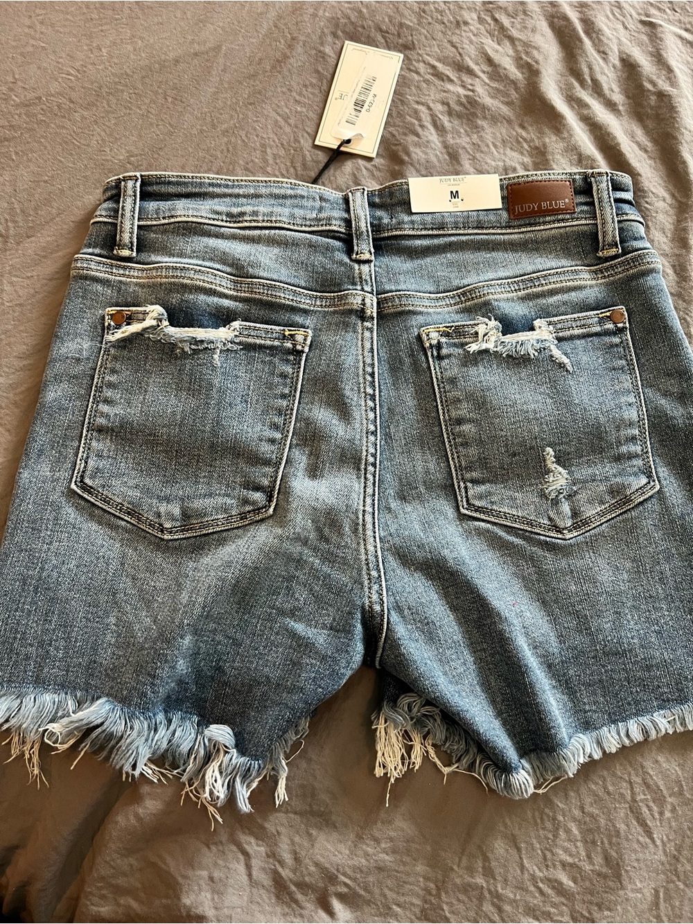 Judy Blue 🩵Mid Rise 🩵Distressed Blue Denim Women’s Shorts - Picture 5 of 6